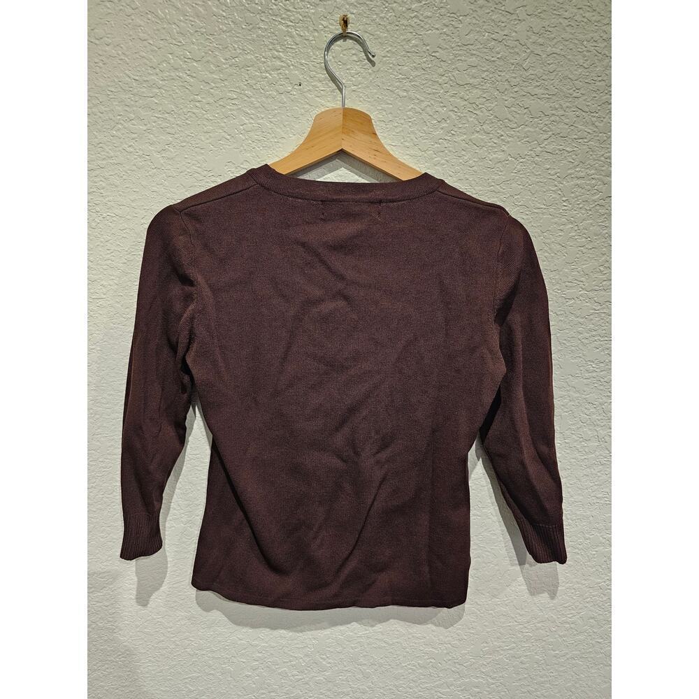 JAC Black Lightweight Sweater 3/4 Length Sleeves -sz Medium - Picture 3 of 3